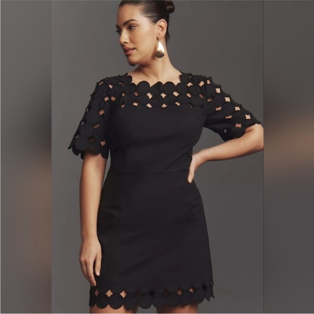 NWT Anthropologie Polka Dot Cut Out Dress: 22W